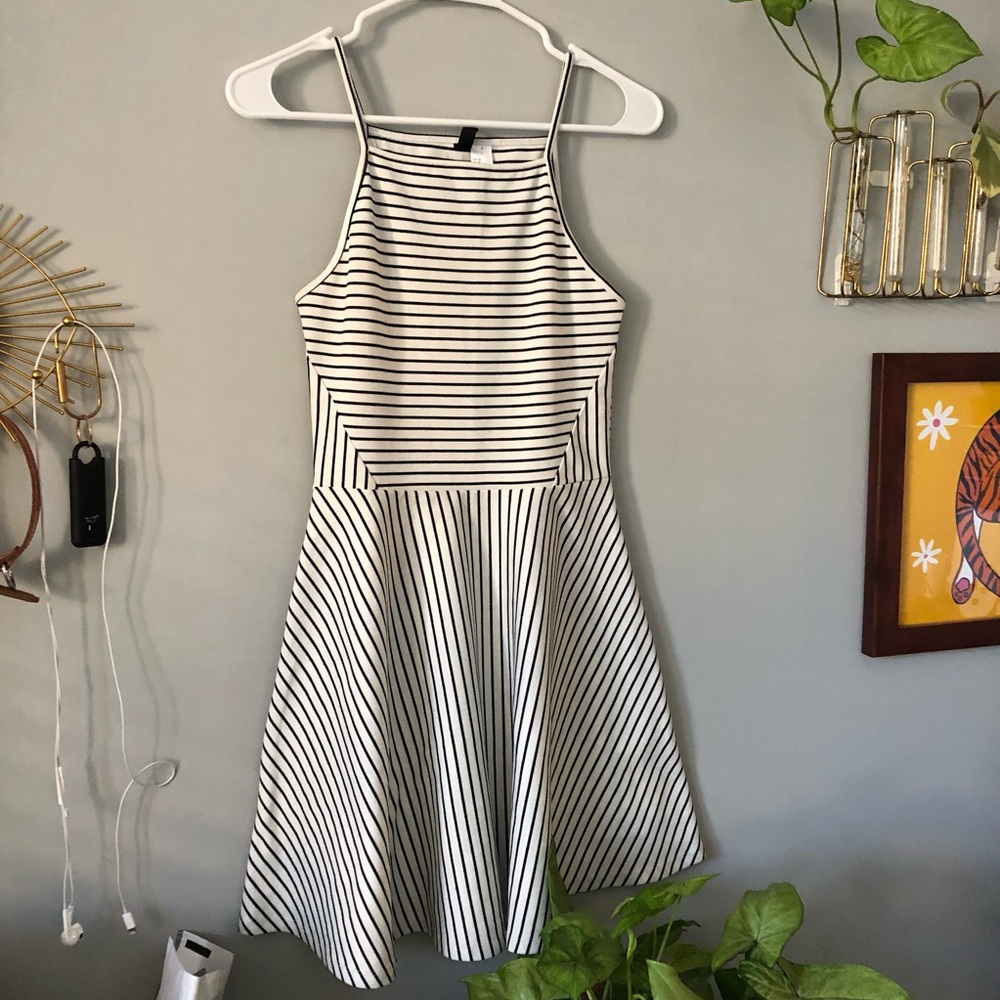 H&M skater skirt sundress striped